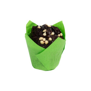 MUFFIN ΣΟΚΟΛΑΤΑ ΜΕ ΚΟΜΜΑΤΑΚΙΑ ΛΕΥΚΗΣ ΣΟΚΟΛΑΤΑΣ